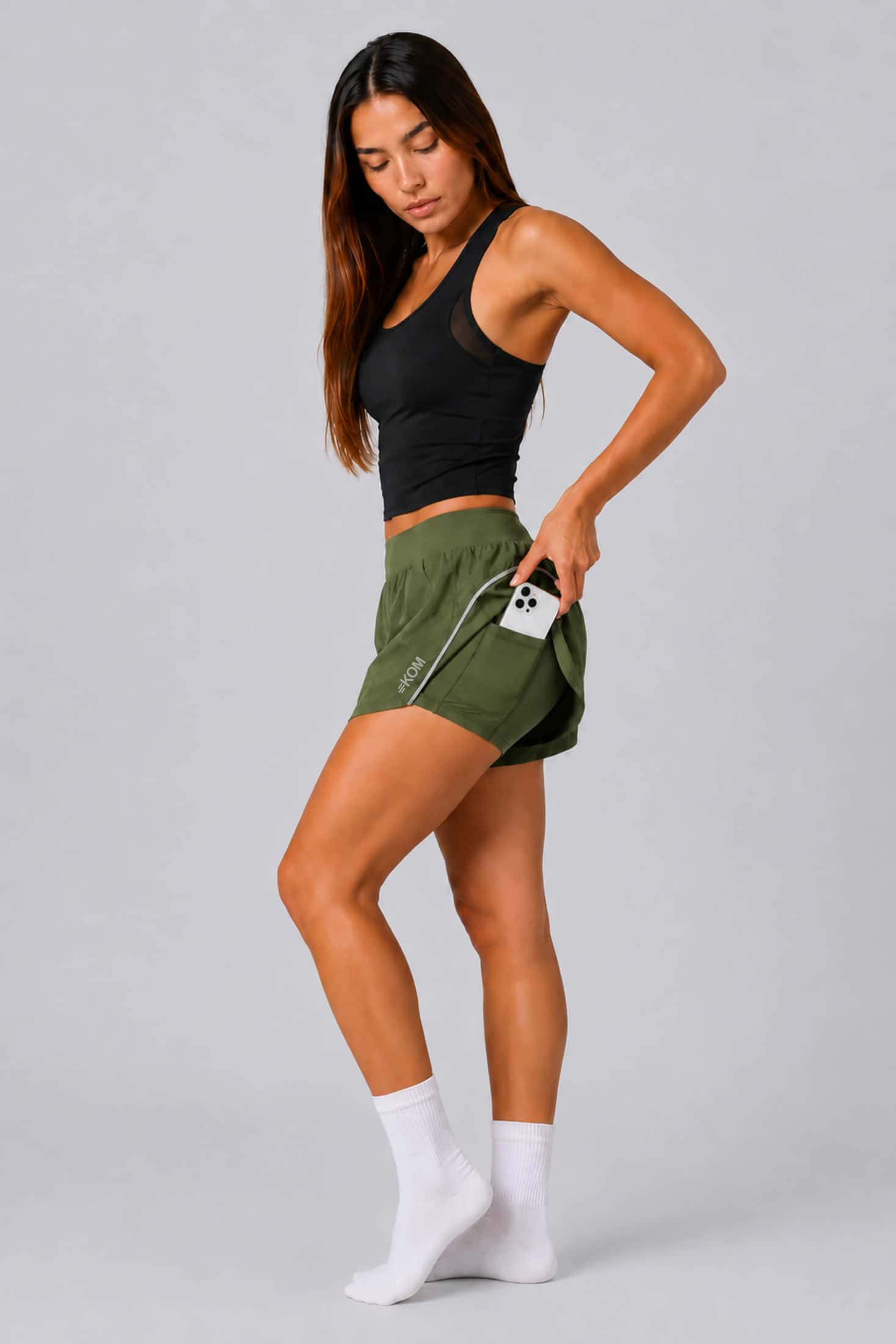 Short Running Deportivo Mujer Línea Giro PLUS con Boxer Interno y Bolsillos - miniatura 8