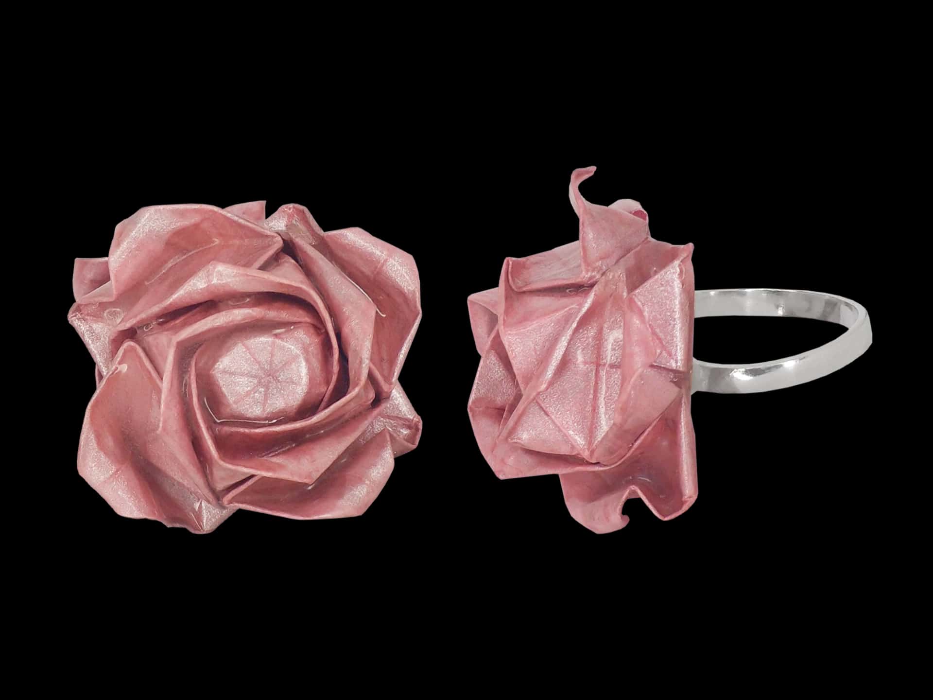 Anillo rosa grande