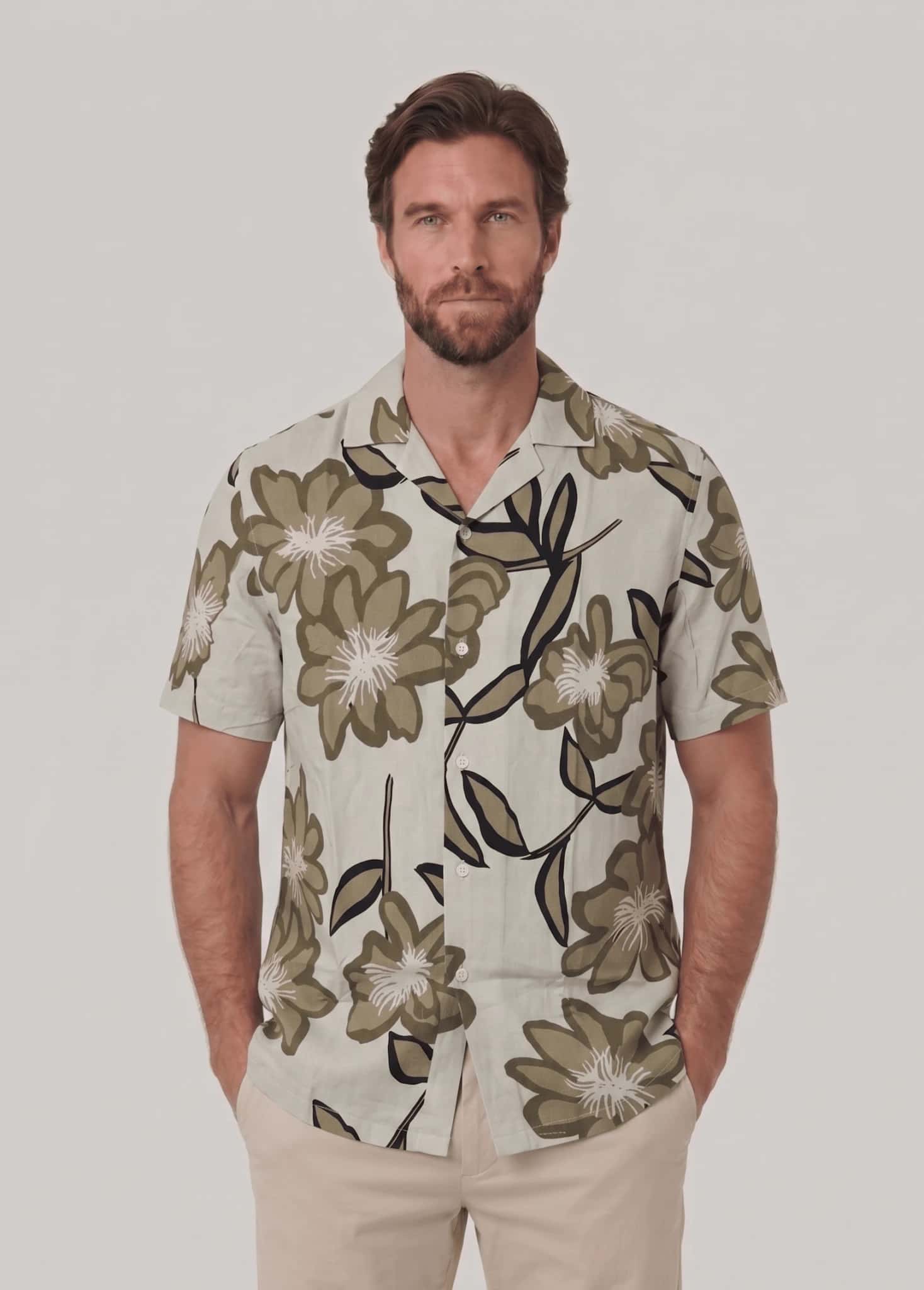 Camisa estampada manga corta para hombre Jon Sonen 027225073