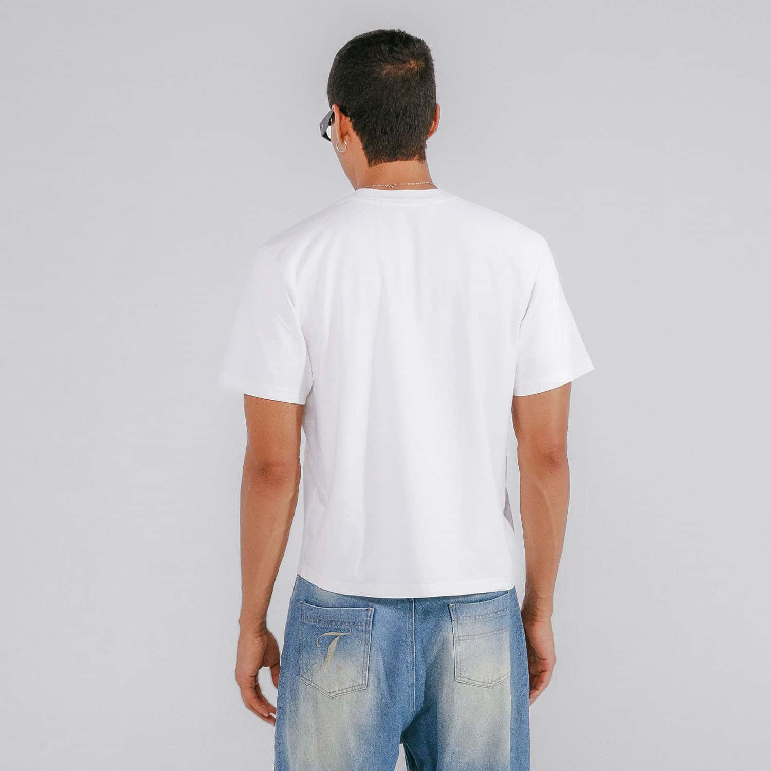 Scanning Cropped Tee - Cream - miniatura 3