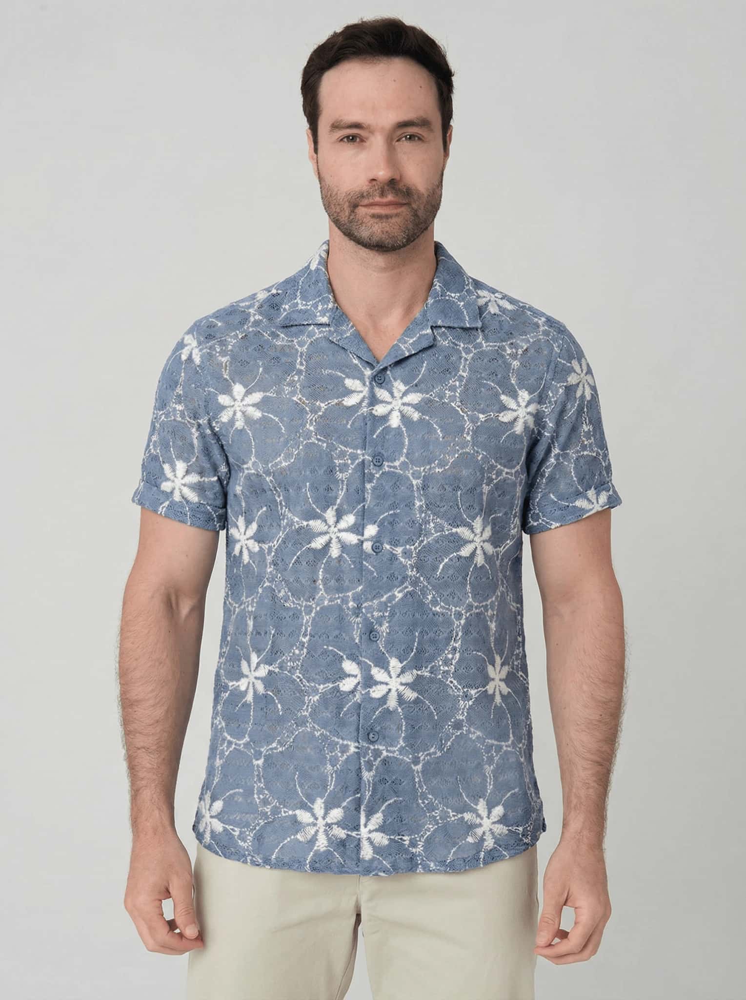 Camisa manga corta en Ojalillo para hombre Jon Sonen 027225018