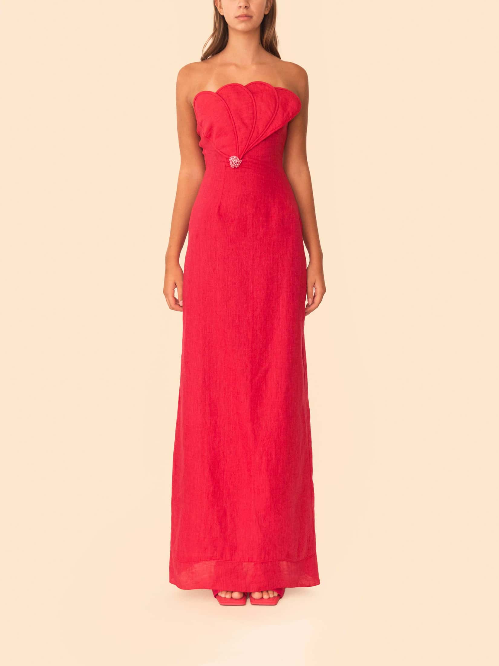 BIANCA DRESS CHERRY RED