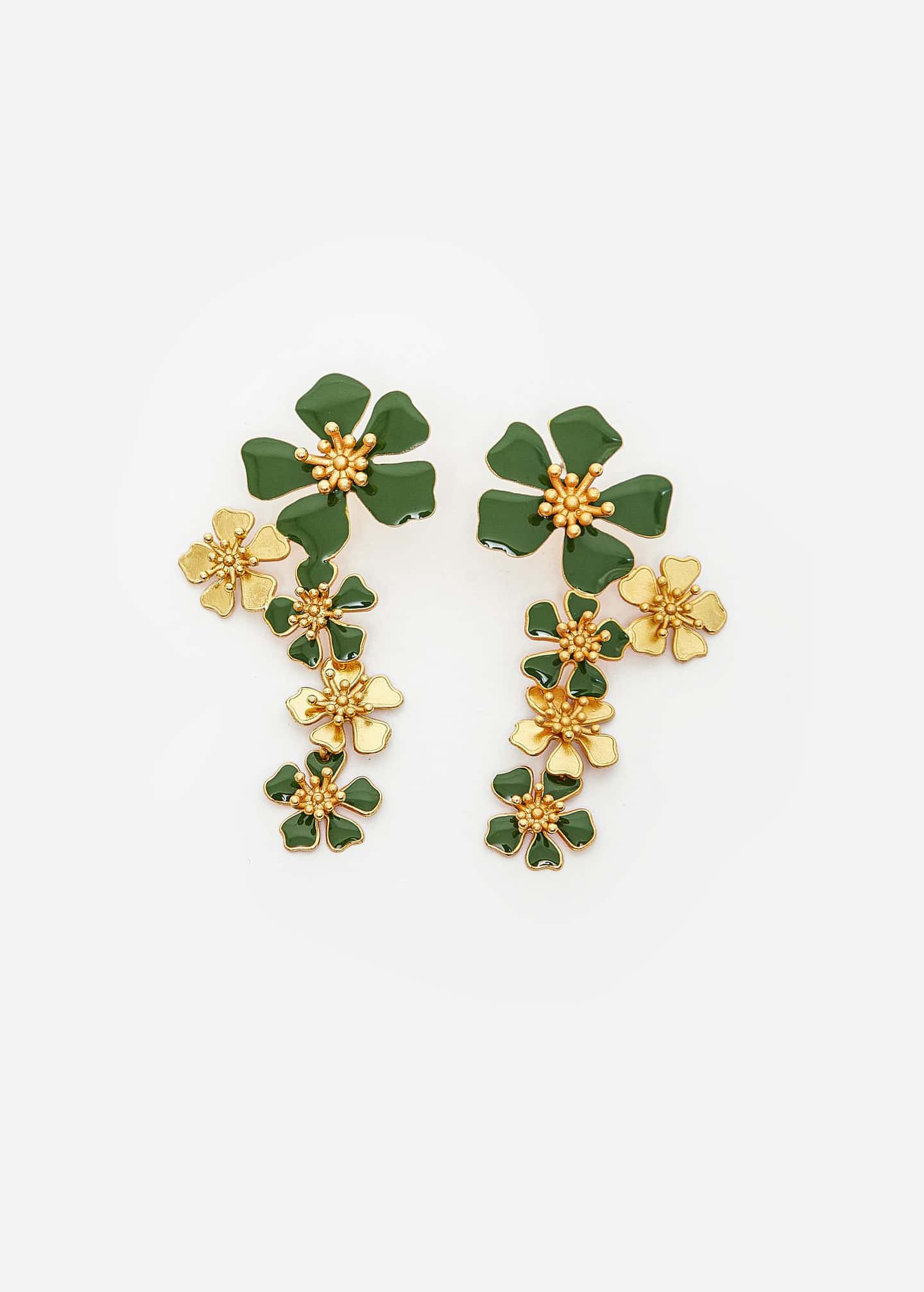 Aretes Falling Auroras Verde