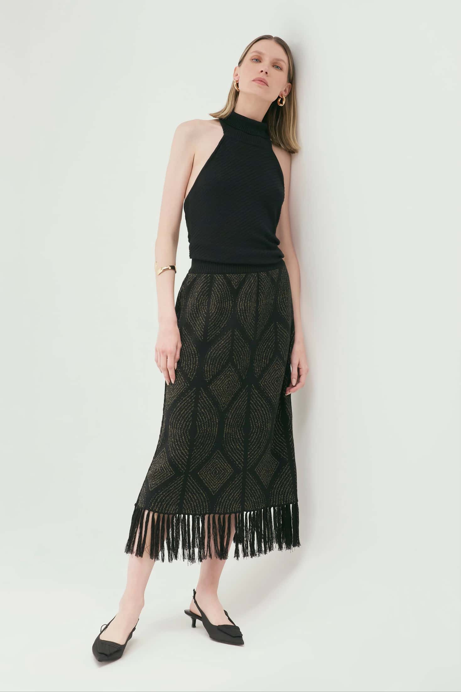 Falda Atenea Negro-Dorado