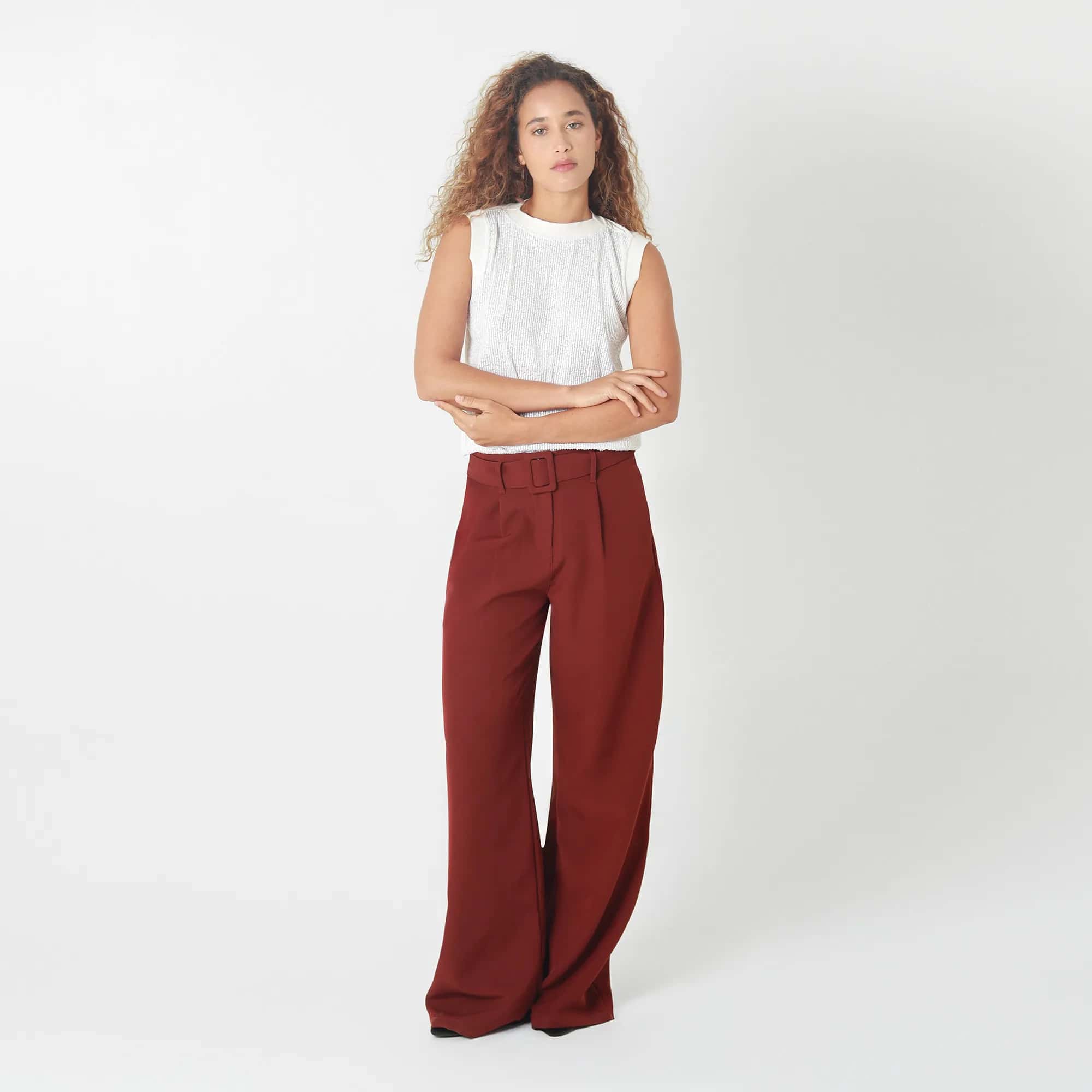 Pantalon Tiro Alto Bota Palazzo