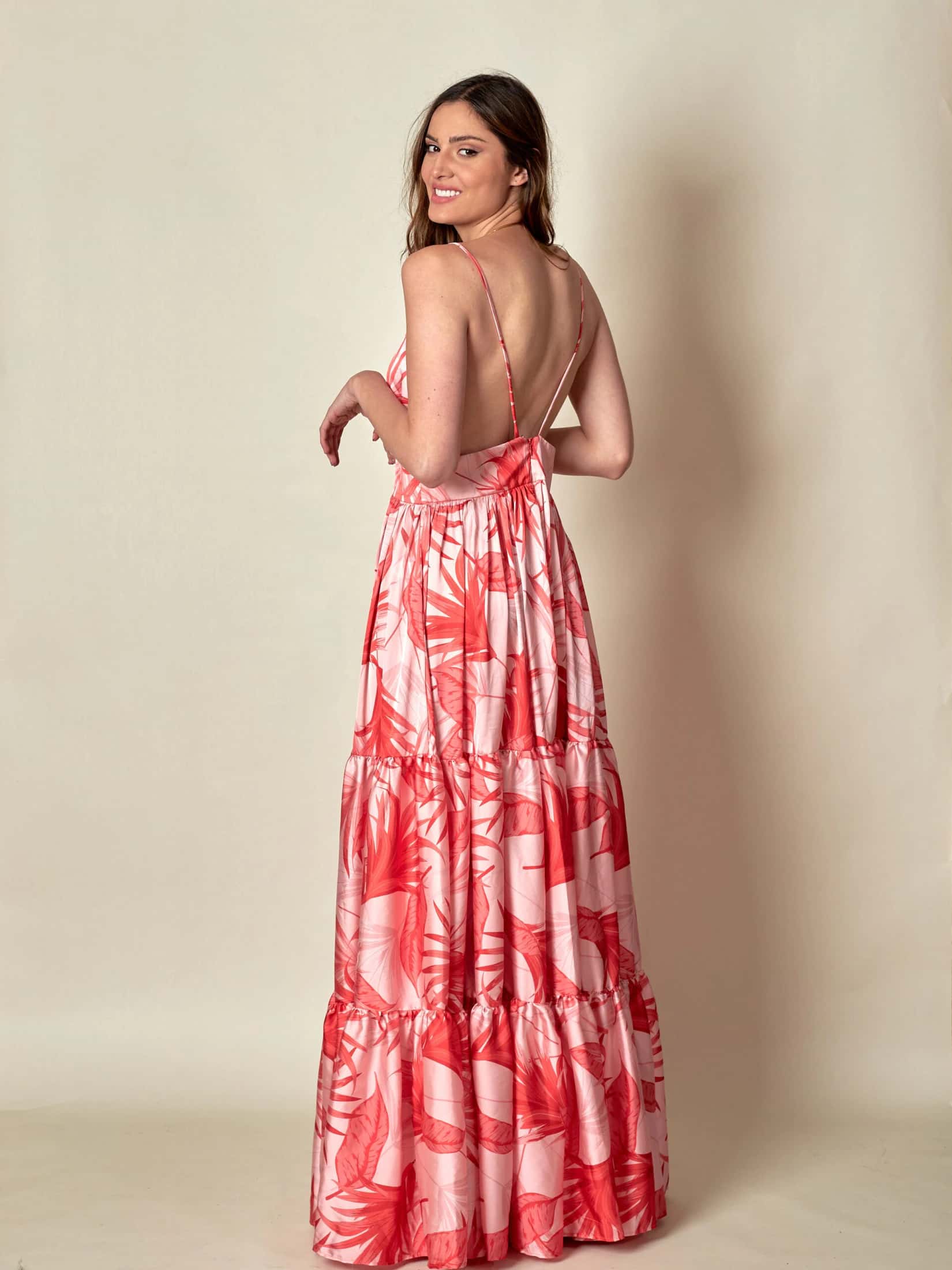 Vestido Rinchi Estampado Flores Rojas - miniatura 6