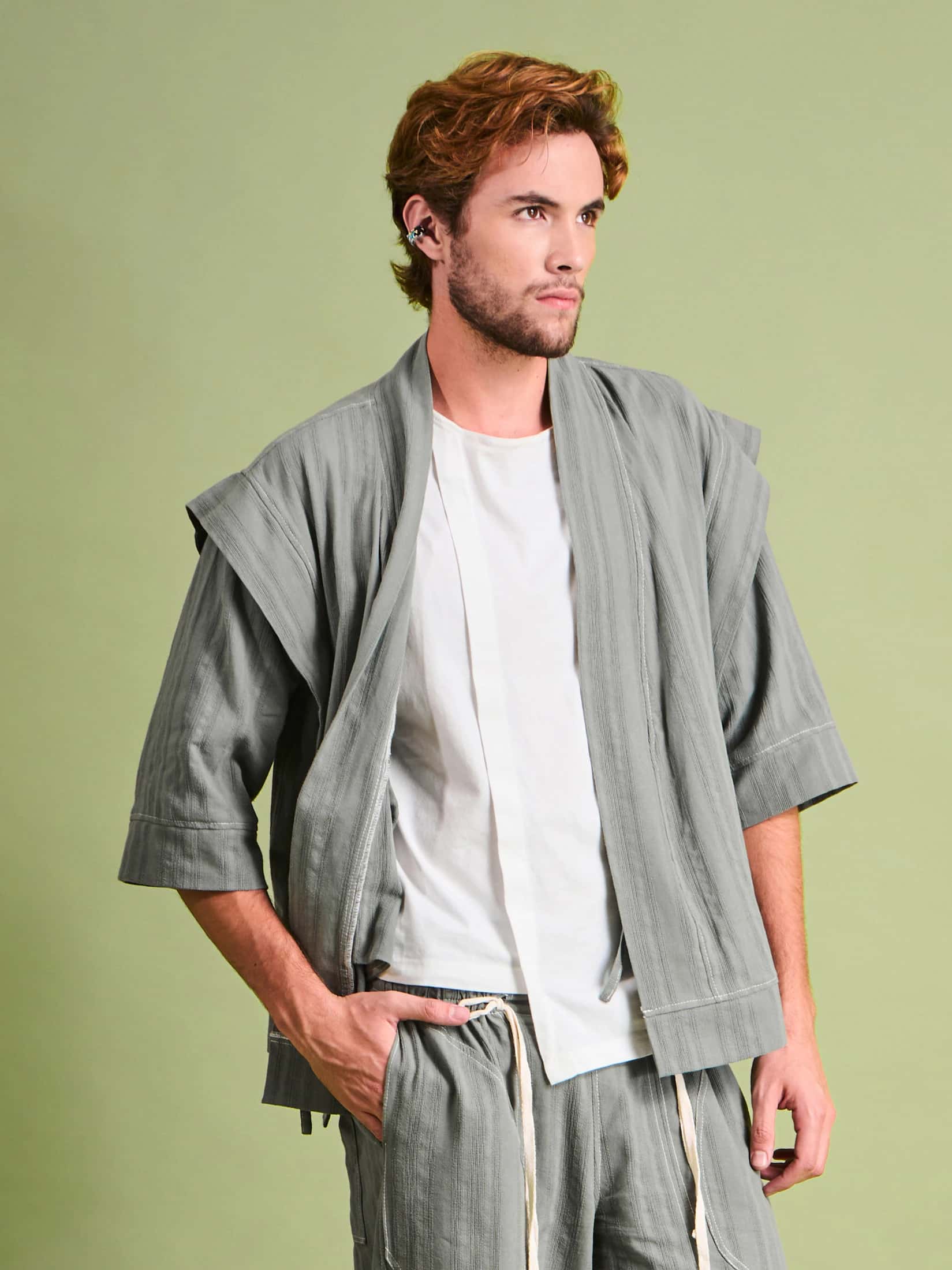 Kimono corto en Algodón - miniatura 4
