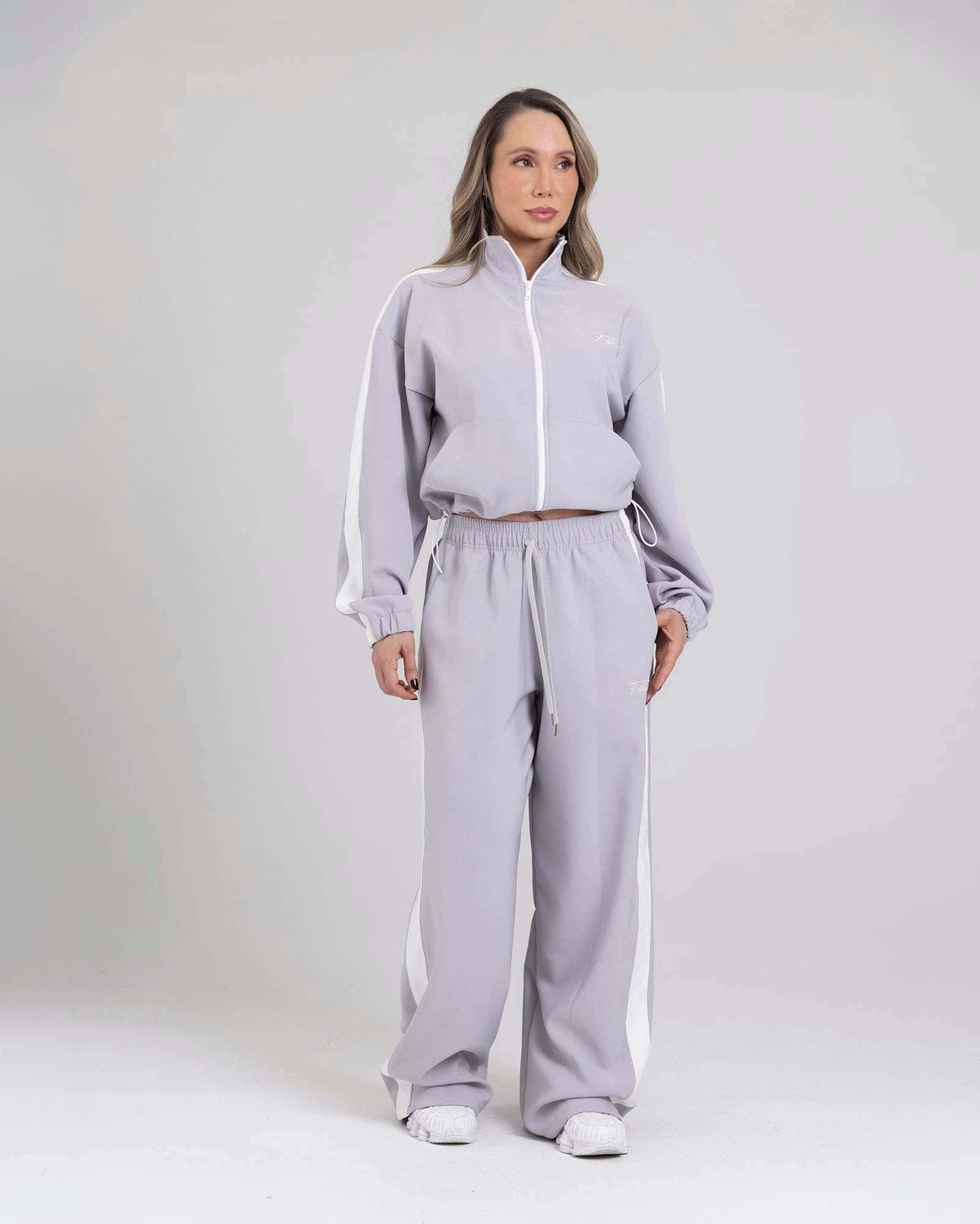 Sudadera contrast beam gris claro flexi FIBER