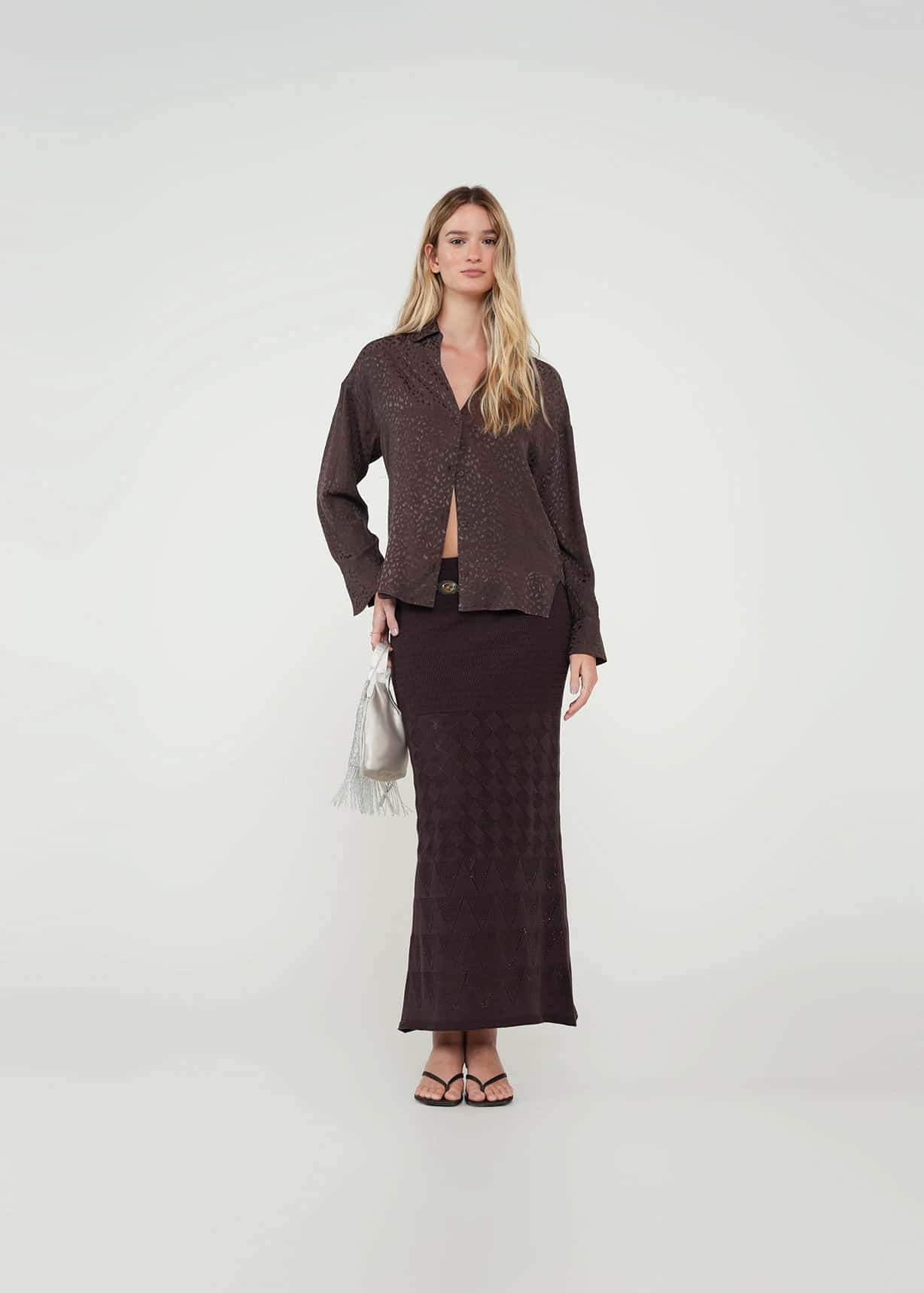 Camisa de animal print con brillo