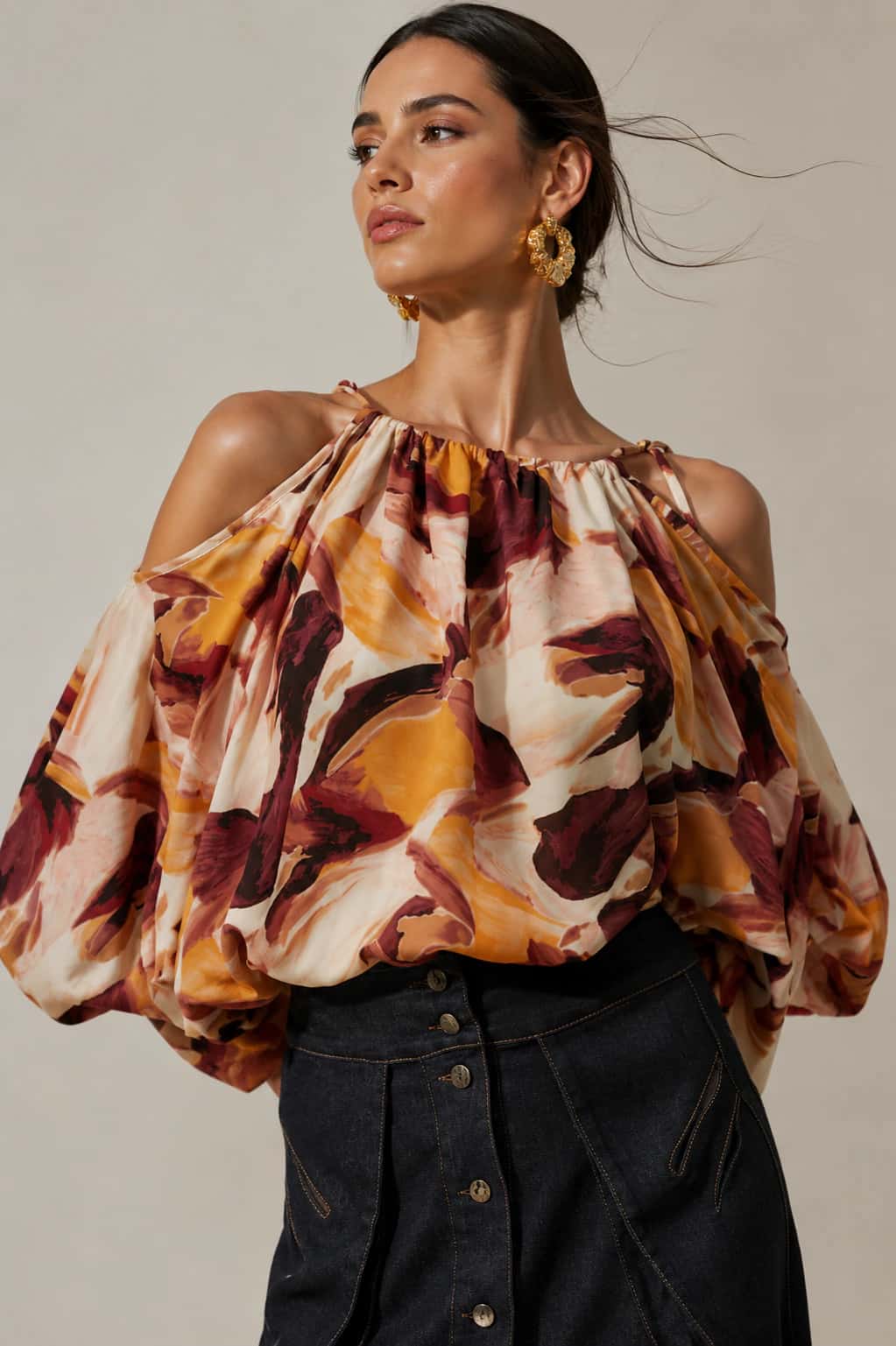 Blusa Bingo tonos tierra estampado - miniatura 2