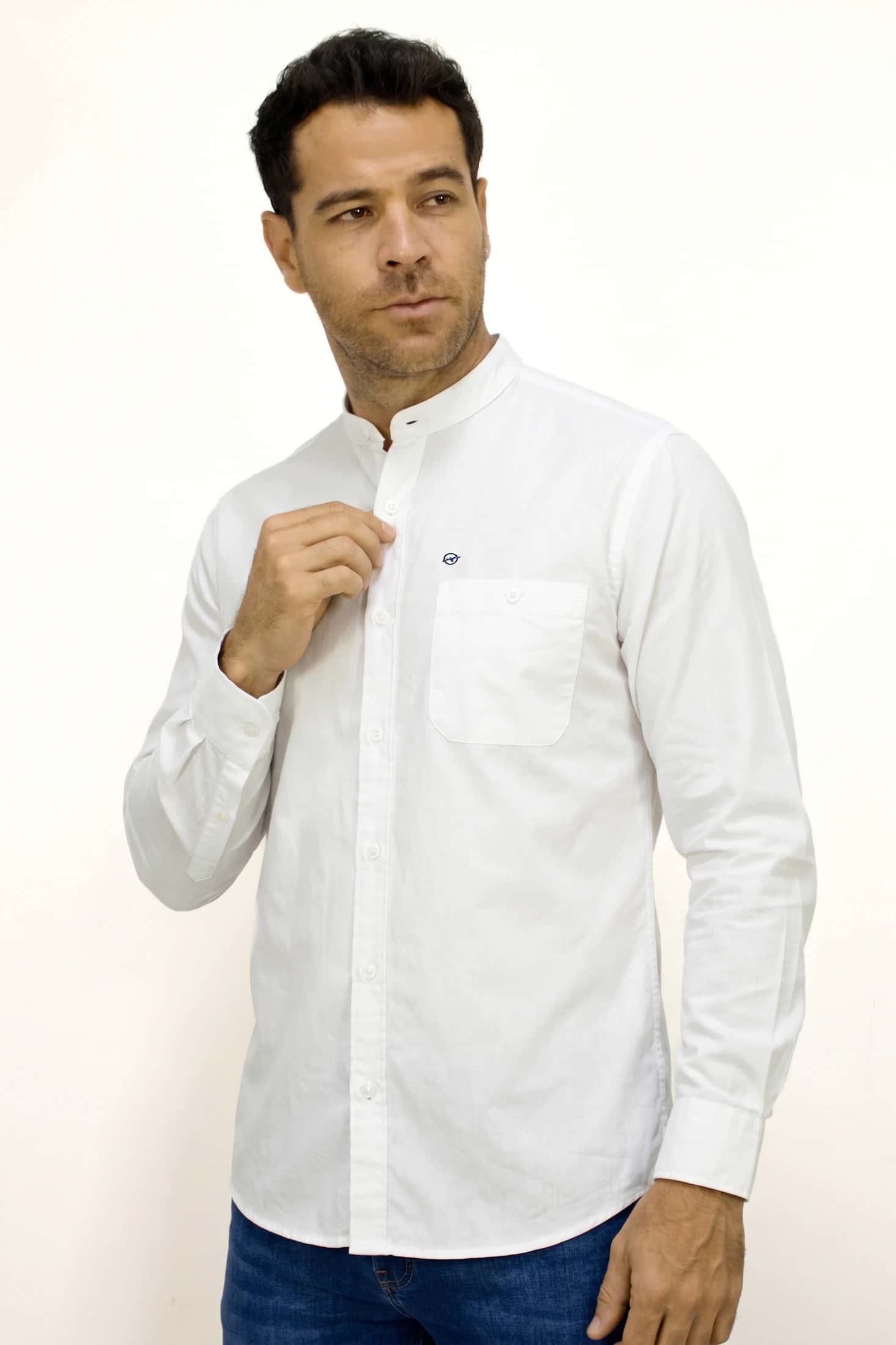 CAMISA CUELLO MAO MARFIL PARA HOMBRE
