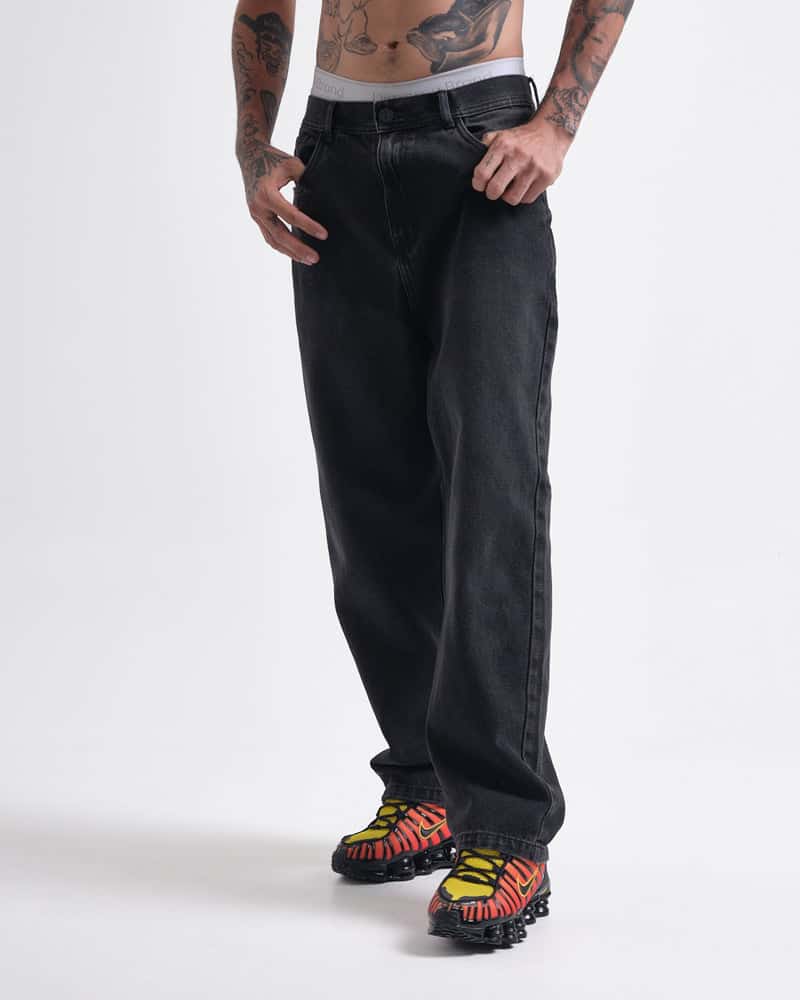 Jeans Baggy Básico Essential Black - miniatura 4