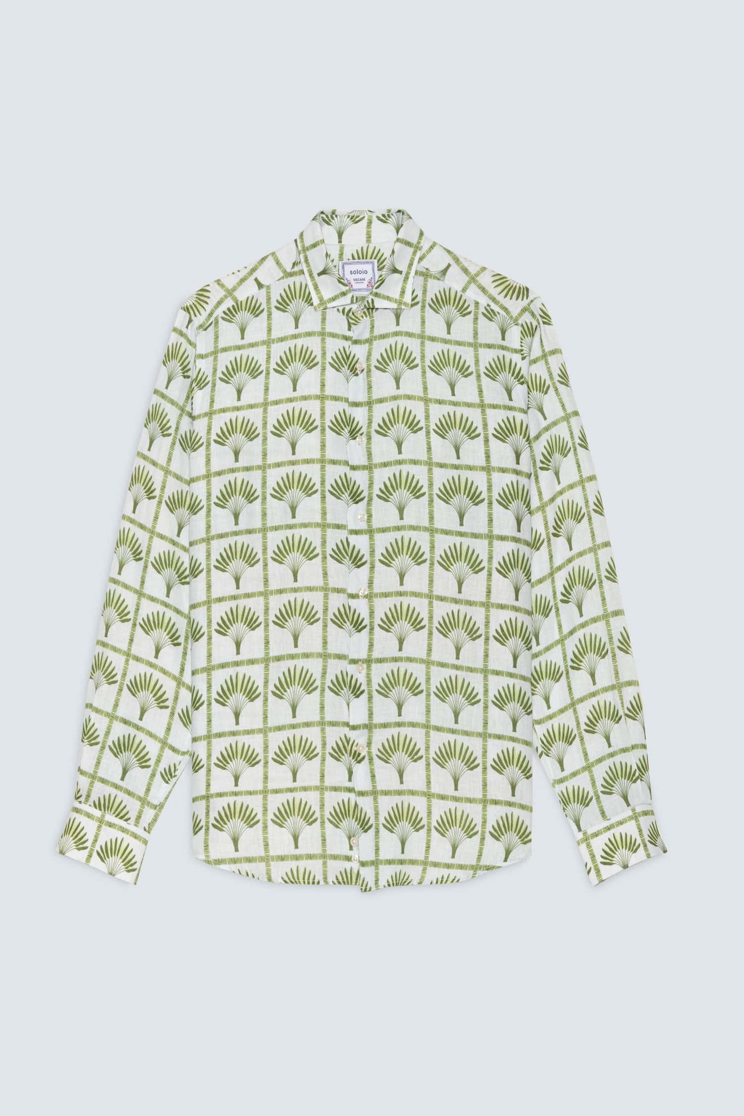 Men's linen shirt green palmar