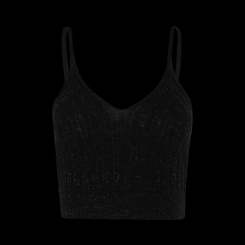Crop Top Coachella – Negro Brillante
