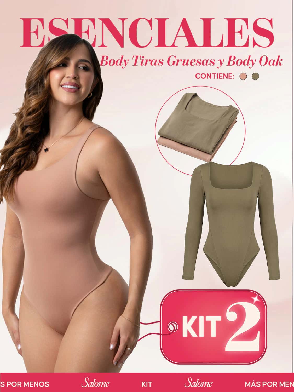 Kit Body Oak Manga Larga & Escote Redondo con Control Abdominal | Salome 5503 + 5001