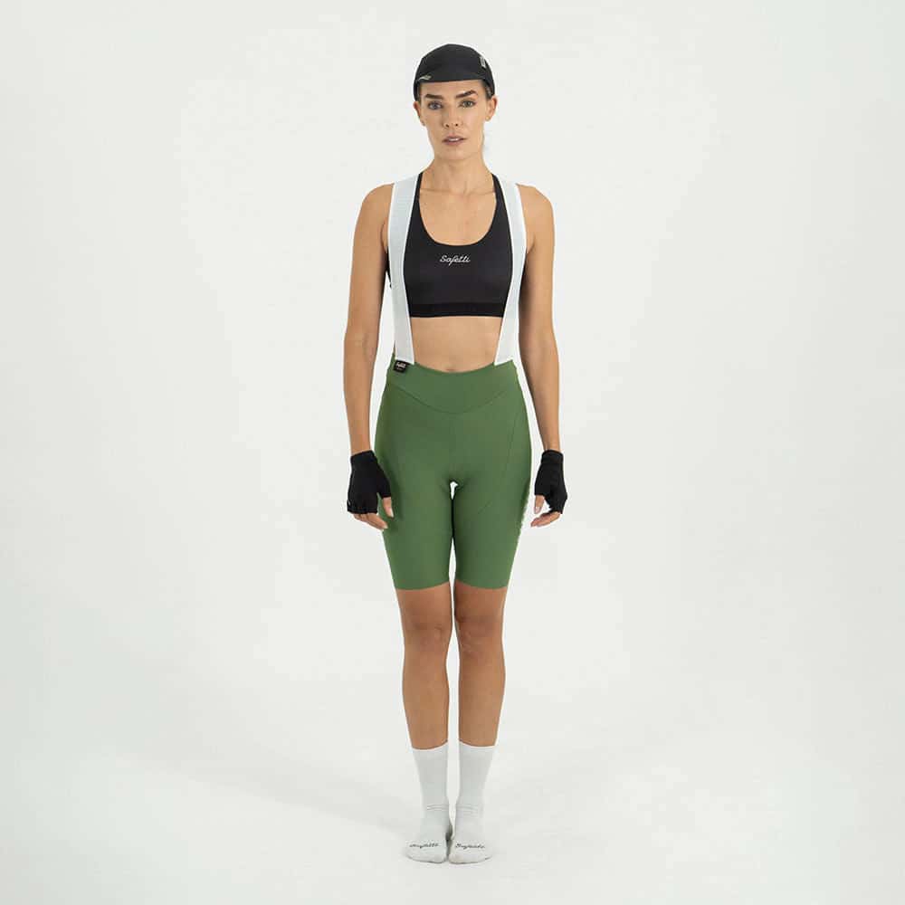 PANTALONETA CICLISMO CON CARGADERAS GIRONA OLIVA PARA MUJER - miniatura 1