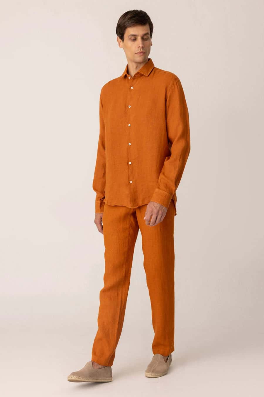 Men's linen pants honey basic