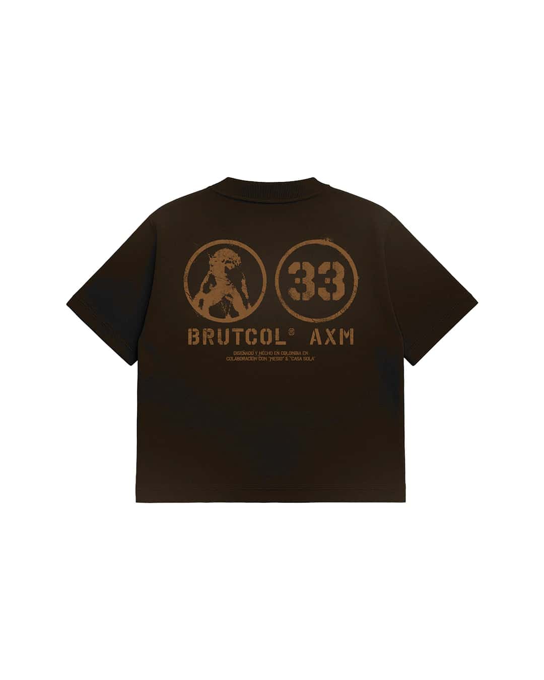CAMISETA OVERSIZE CROPPED BRUTCOL® X MESIO A.K.A MESÍAS – NEGRO DESGASTADO - miniatura 4