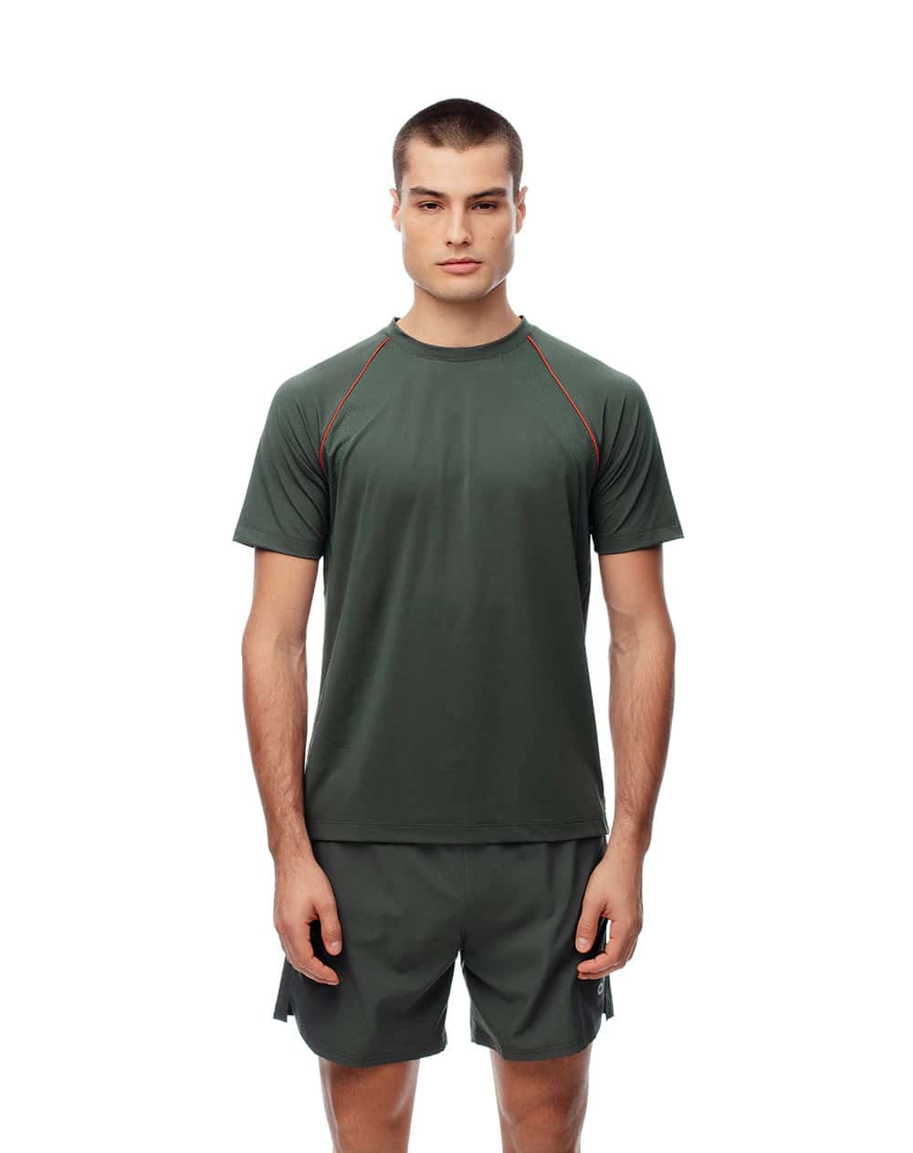 Camiseta deportiva control humedad verde hombre