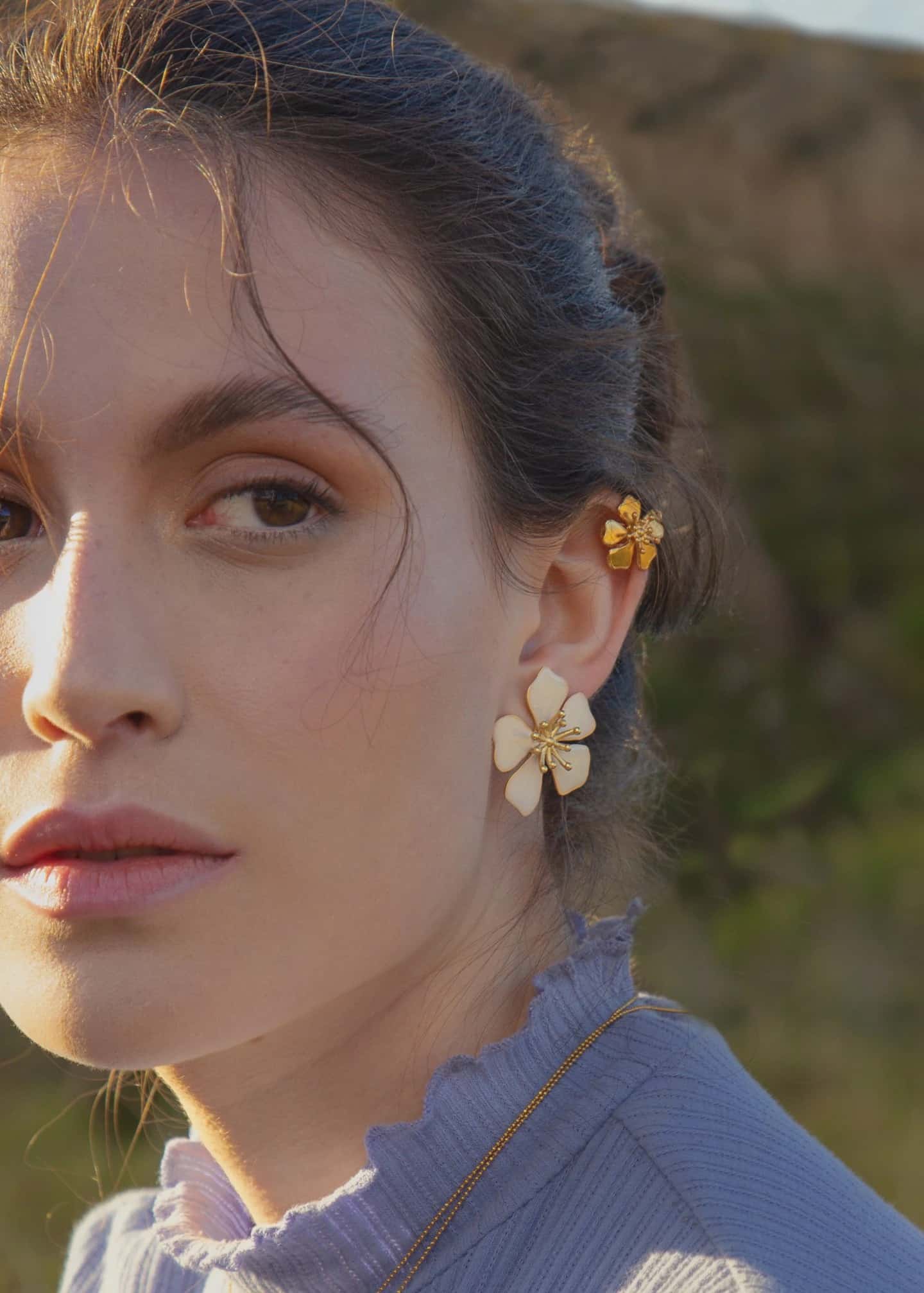 Aretes Aurora Midi blanco