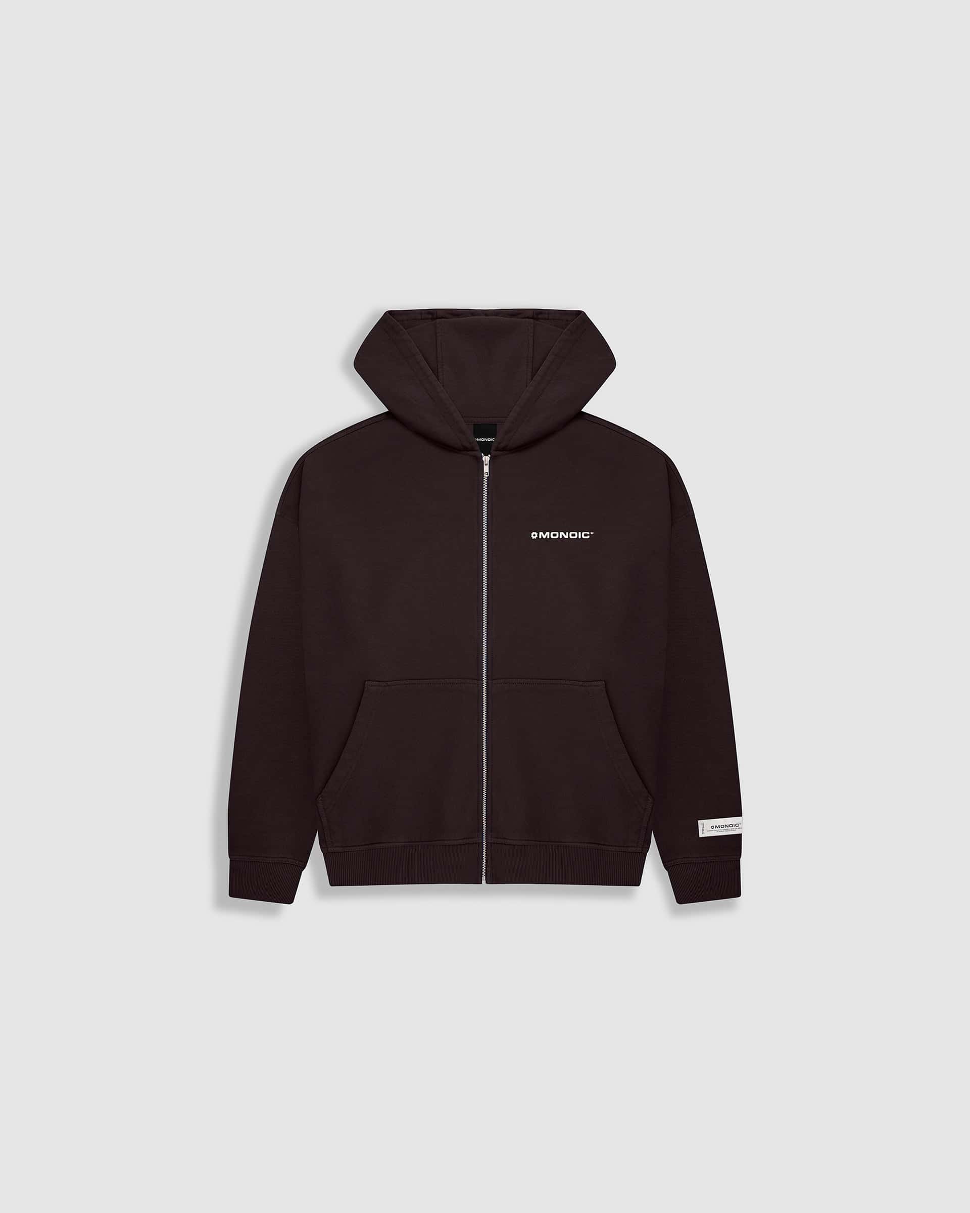 Zip Hoodie Oversized Básico V4 - Café Chocolate