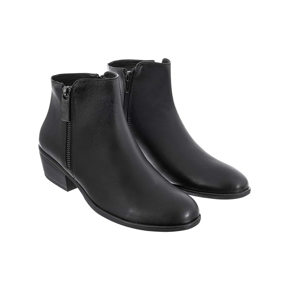 Botas Cremallera Cata Mujer Cuero Negro
