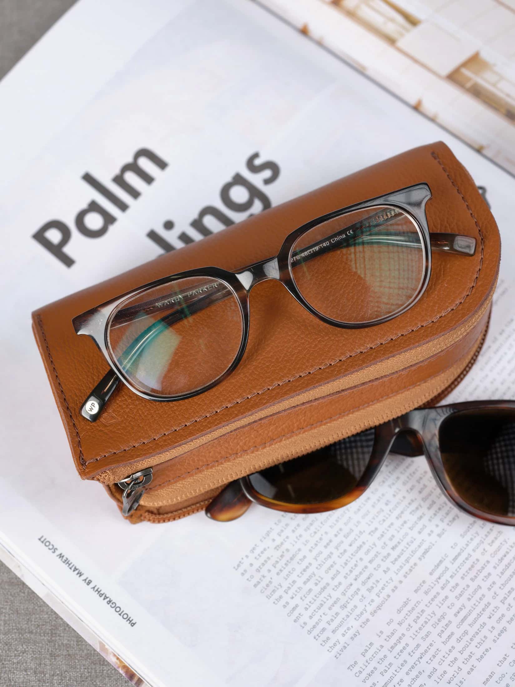 Double Glasses Case · Tan