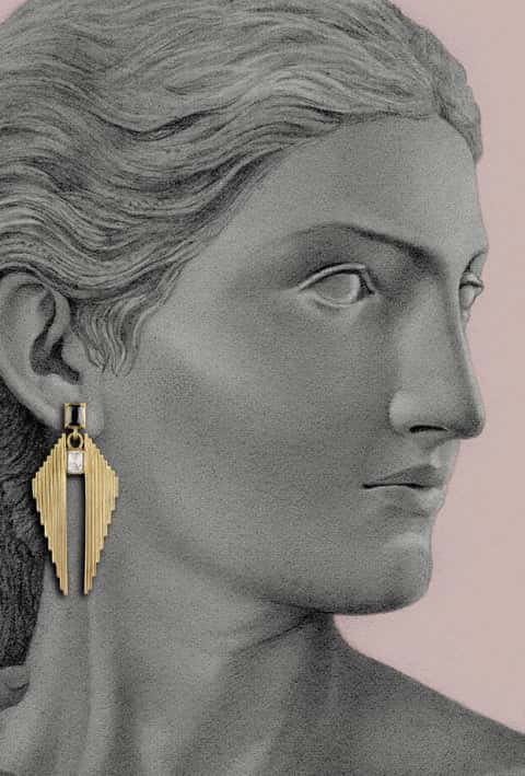 ARETES DECO ROMBO DORADO - miniatura 2