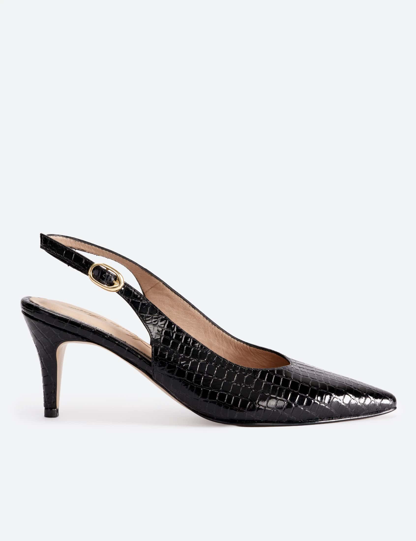 TACONES ZURICH CROCO NEGRO - miniatura 1