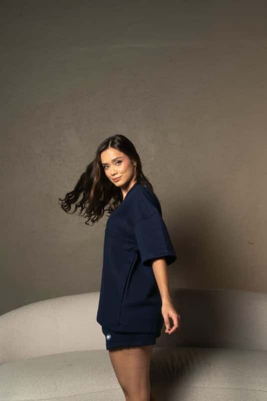 T-shirt overzised Women Navy - miniatura 2