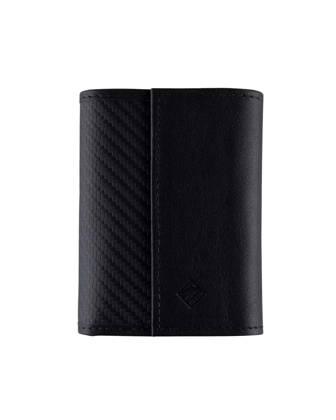 Billetera Imán de Cuero (Negra - Carbono) — Con Grabado de Iniciales