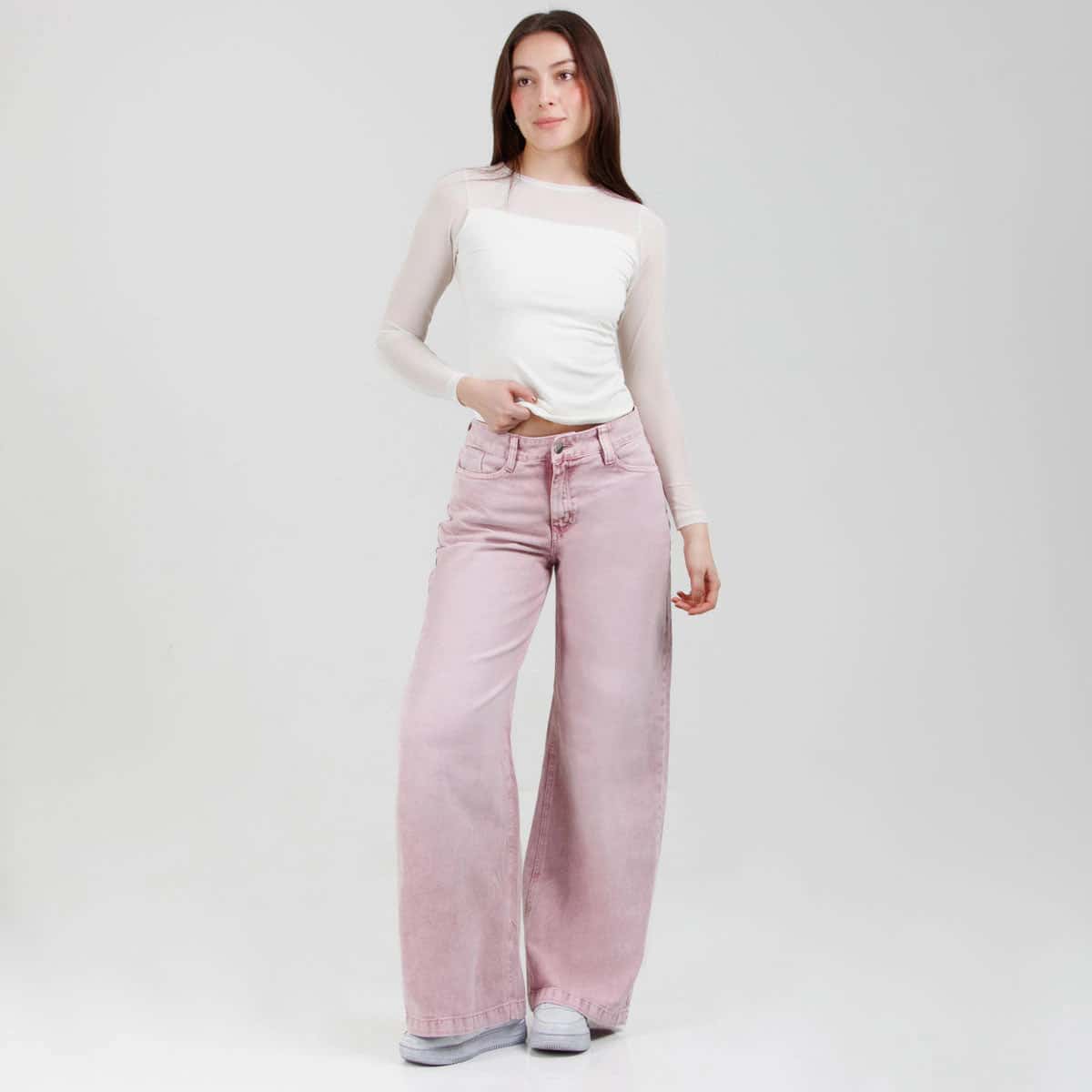 Jean Wide Leg Rosa Ax-3063 Rigido - miniatura 2