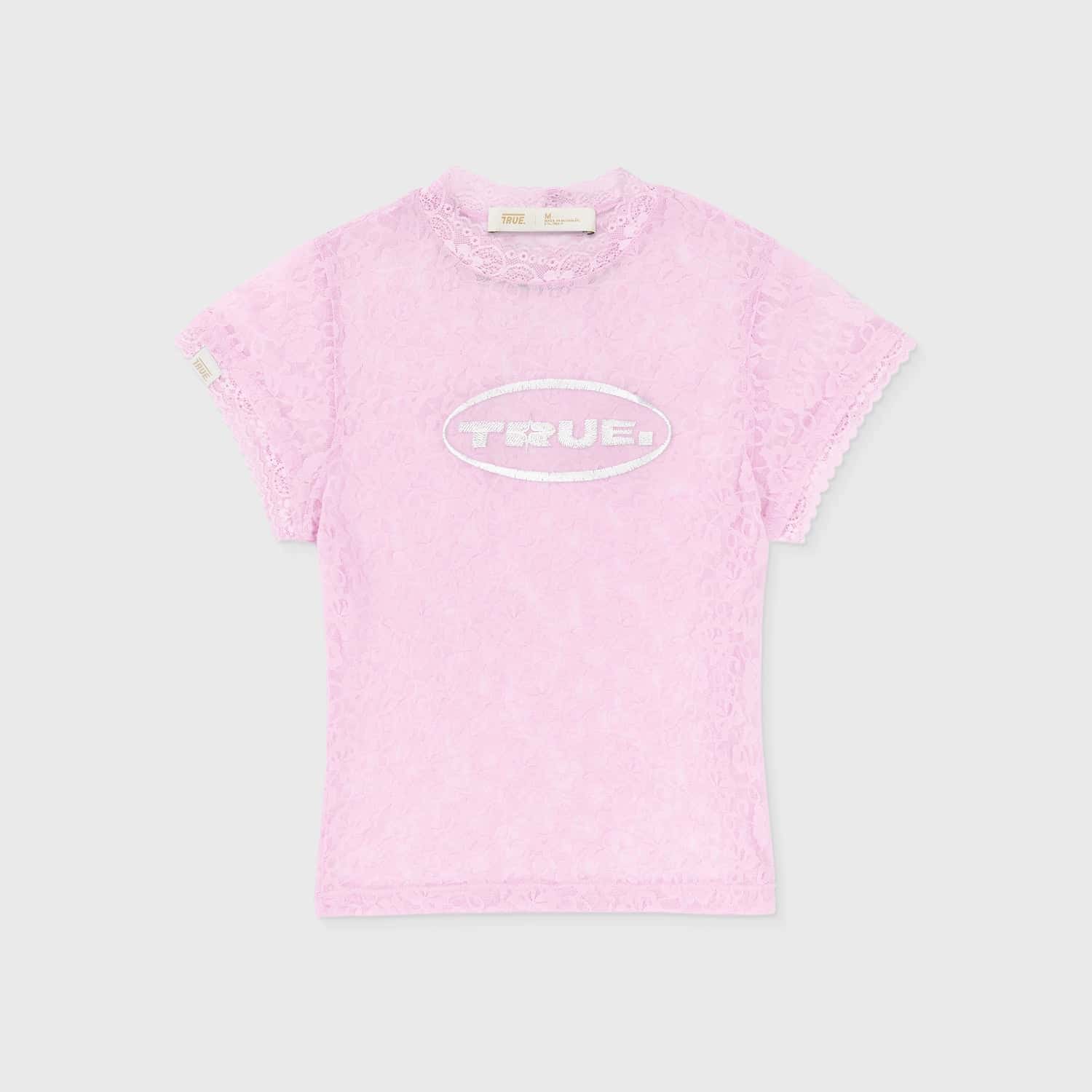Floral Lace Baby Tee - Pink