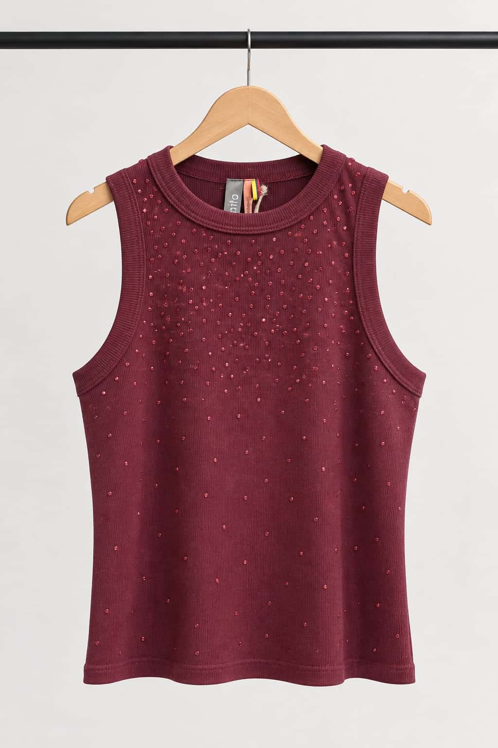 Strass Tank Top Wine - miniatura 2