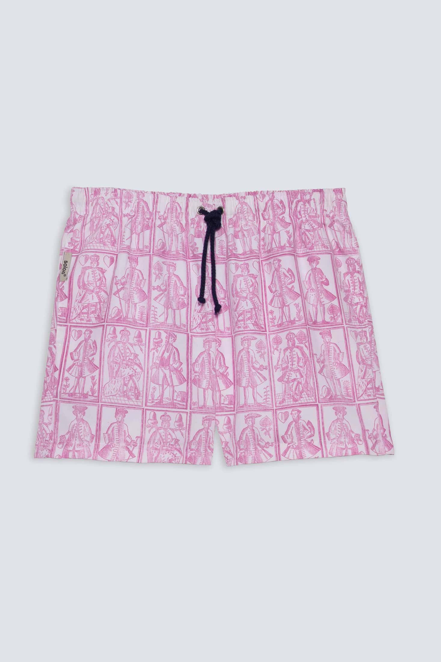 Men's cards swim trunk pink