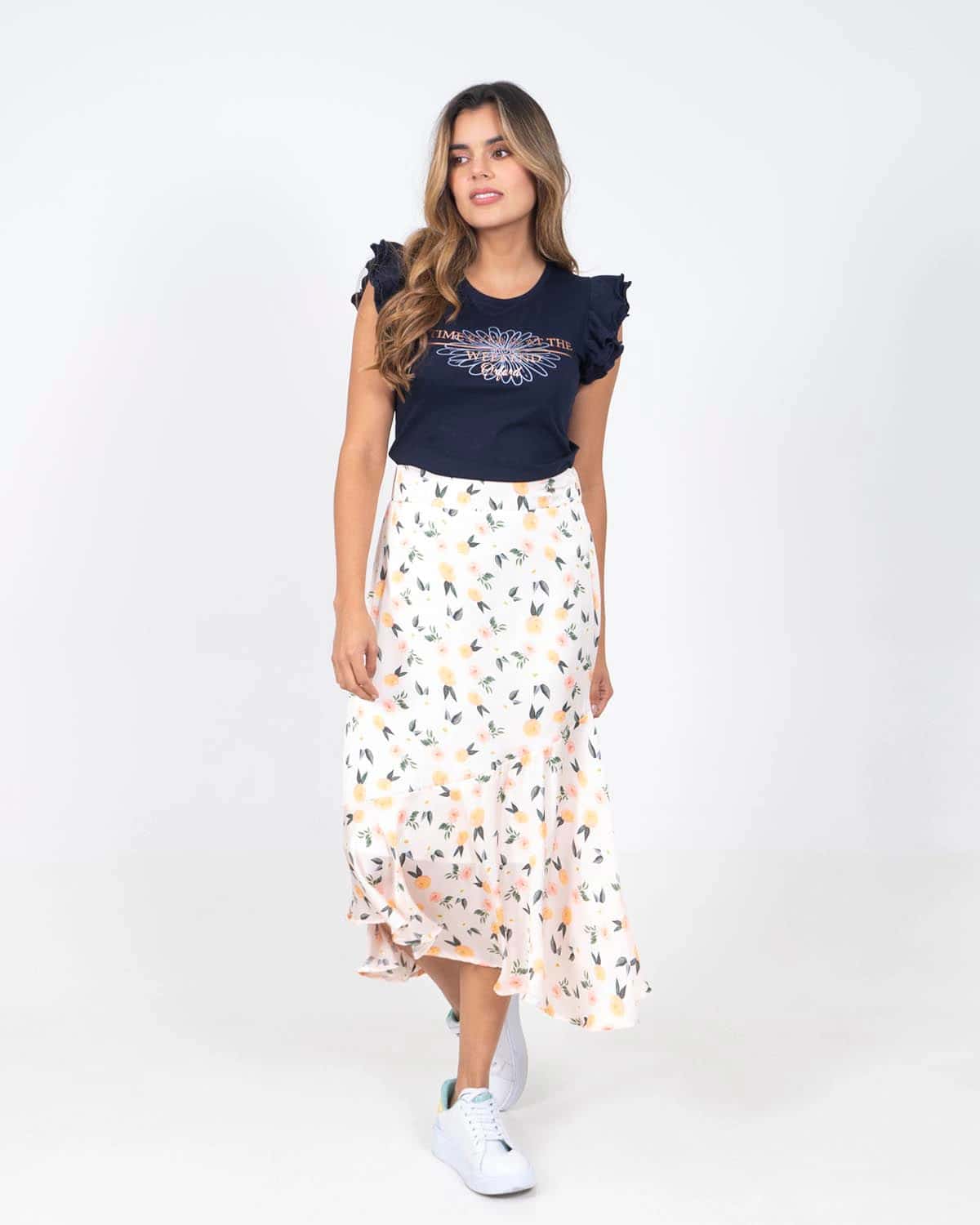 Falda estampada para mujer