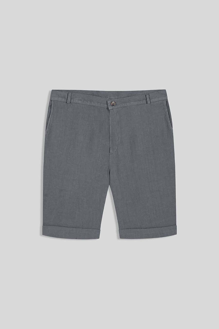 Men's linen bermuda grey