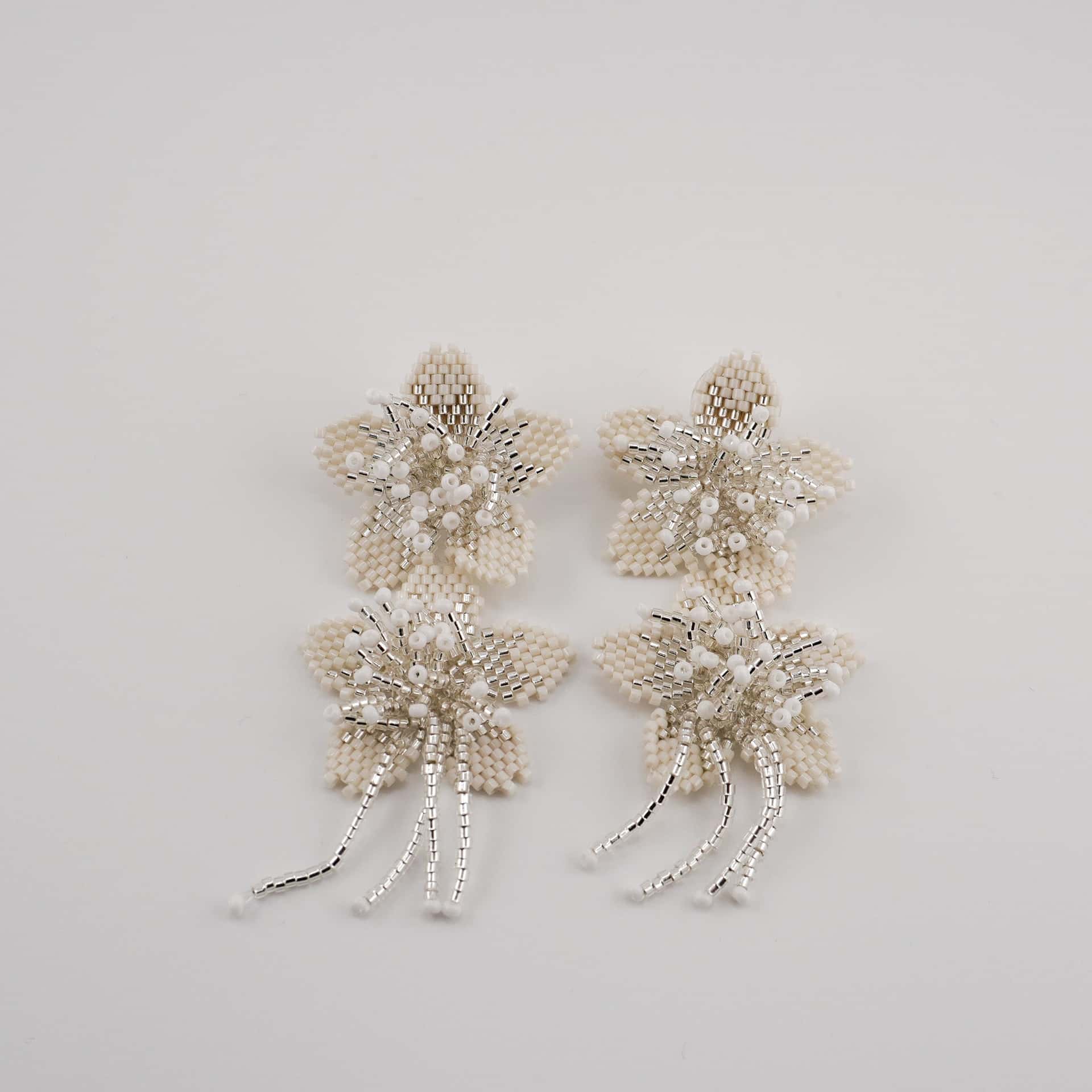 Double Floral Charm Earrings