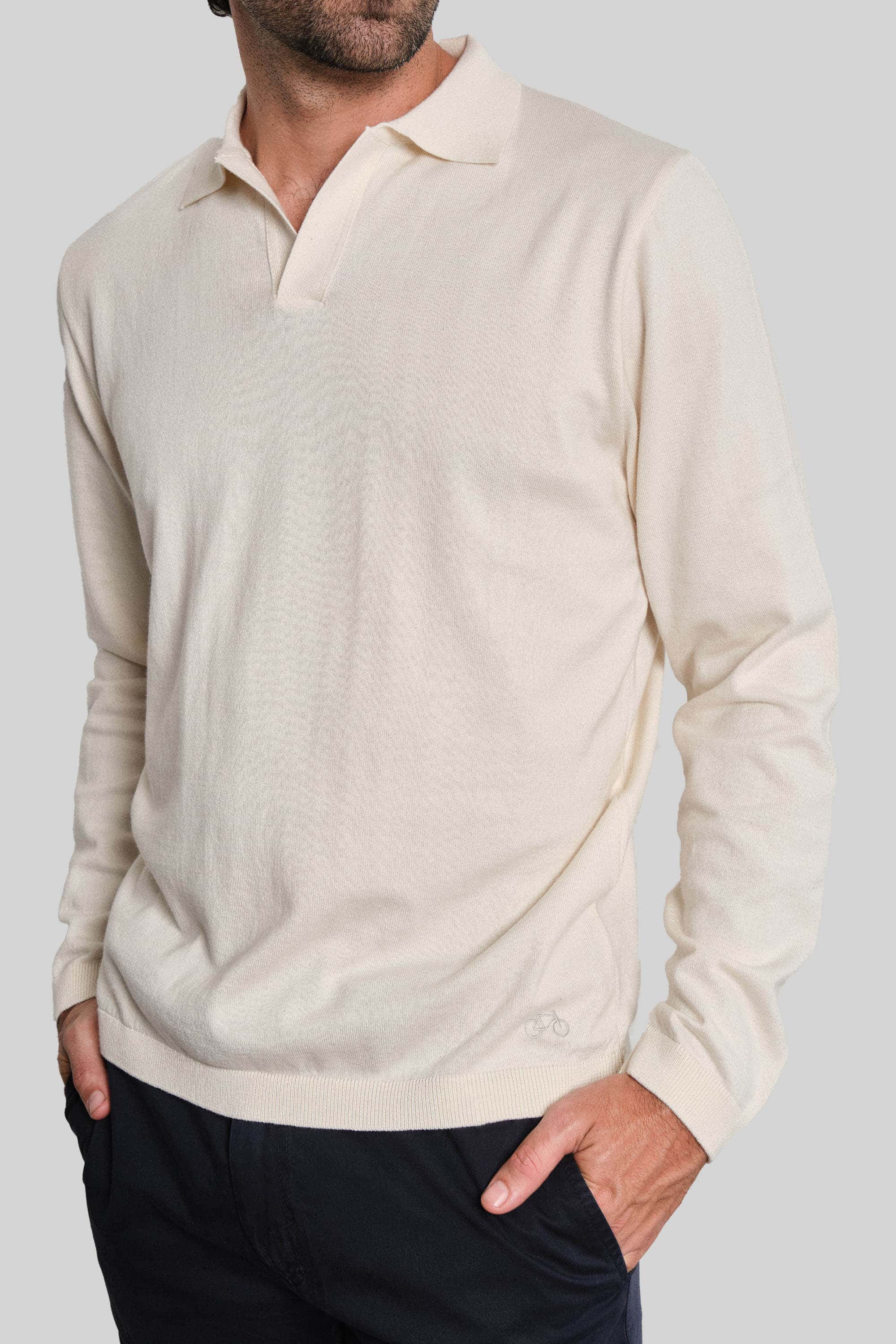 POLO TEJIDA MANGA LARGA OFF WHITE