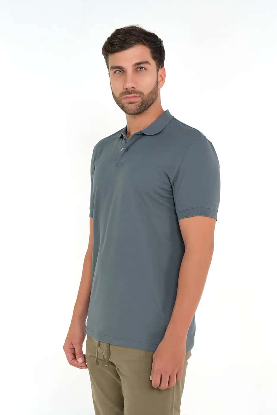 Camiseta Polo 100% Algodón Azul Stormy