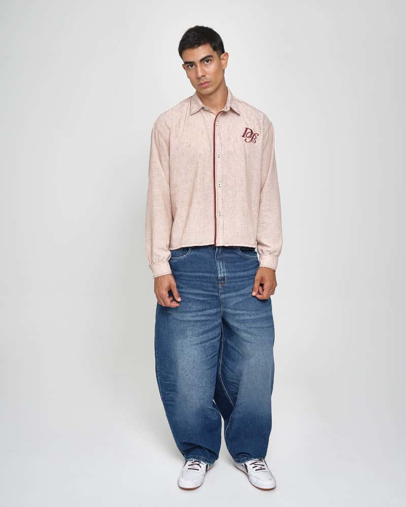 Camisa Boxy Contrast Beige - miniatura 6