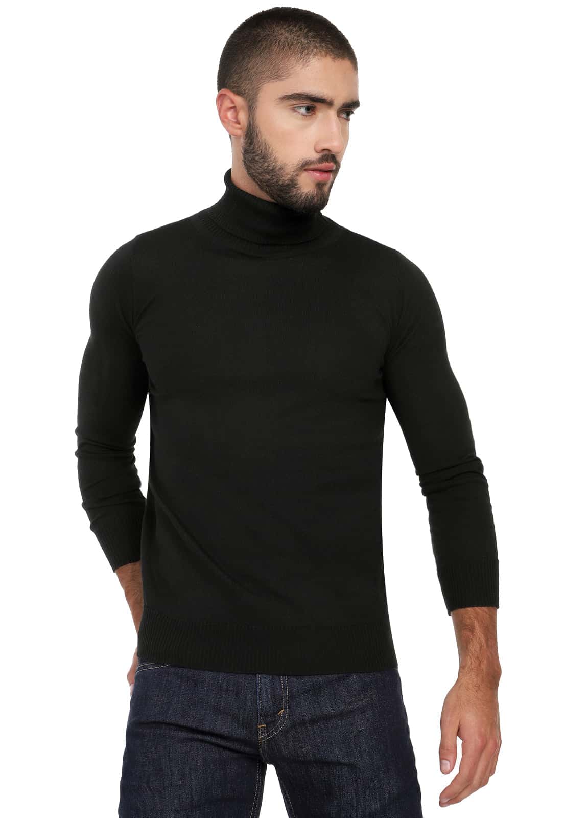 Buzo cuello tortuga negro