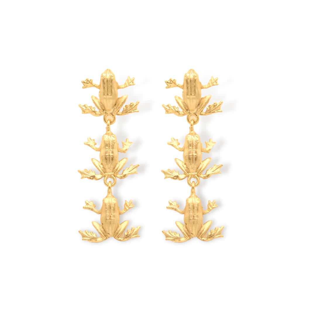 Aretes largos de ranas