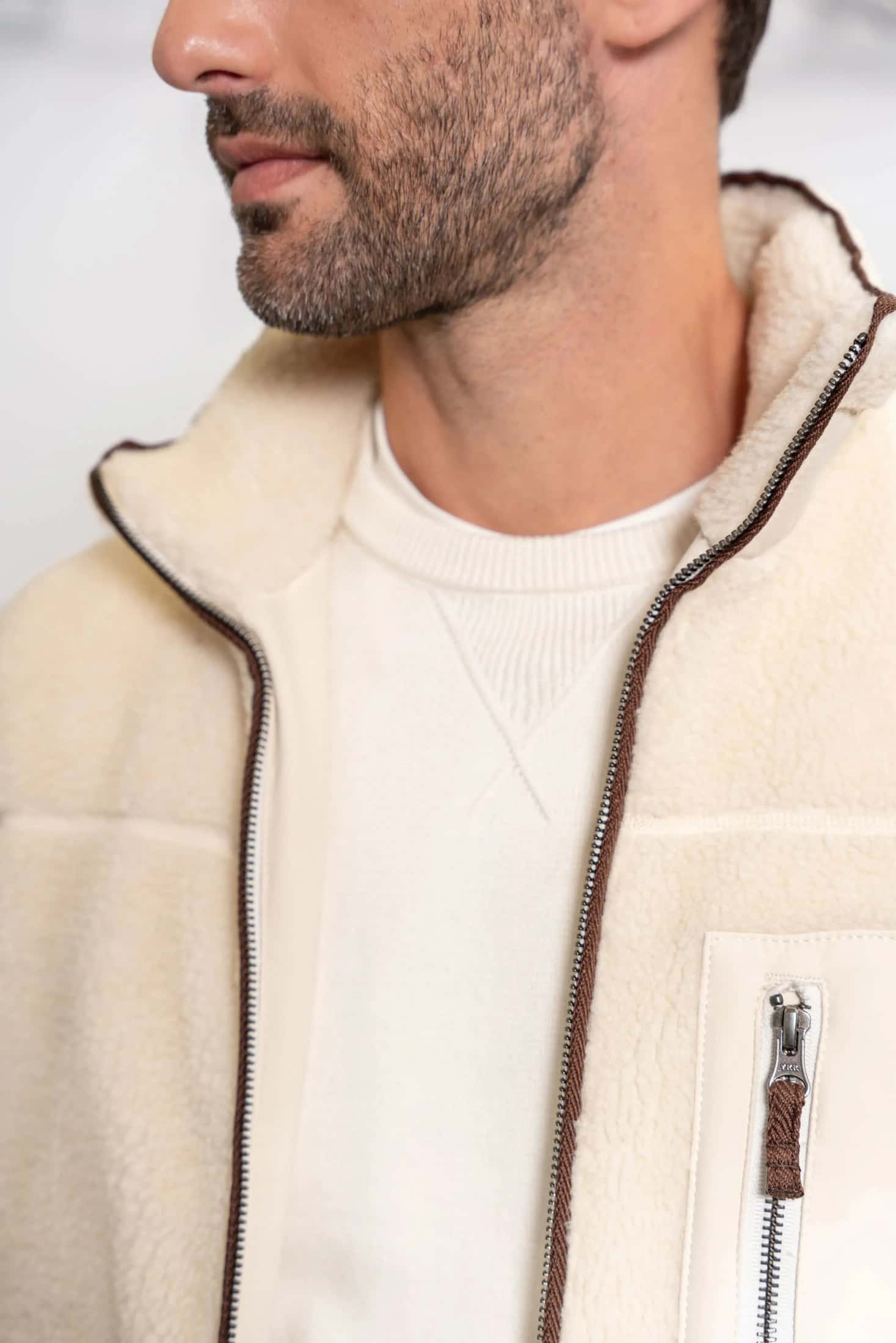 Fullzip Polar Marfil Hombre - miniatura 2