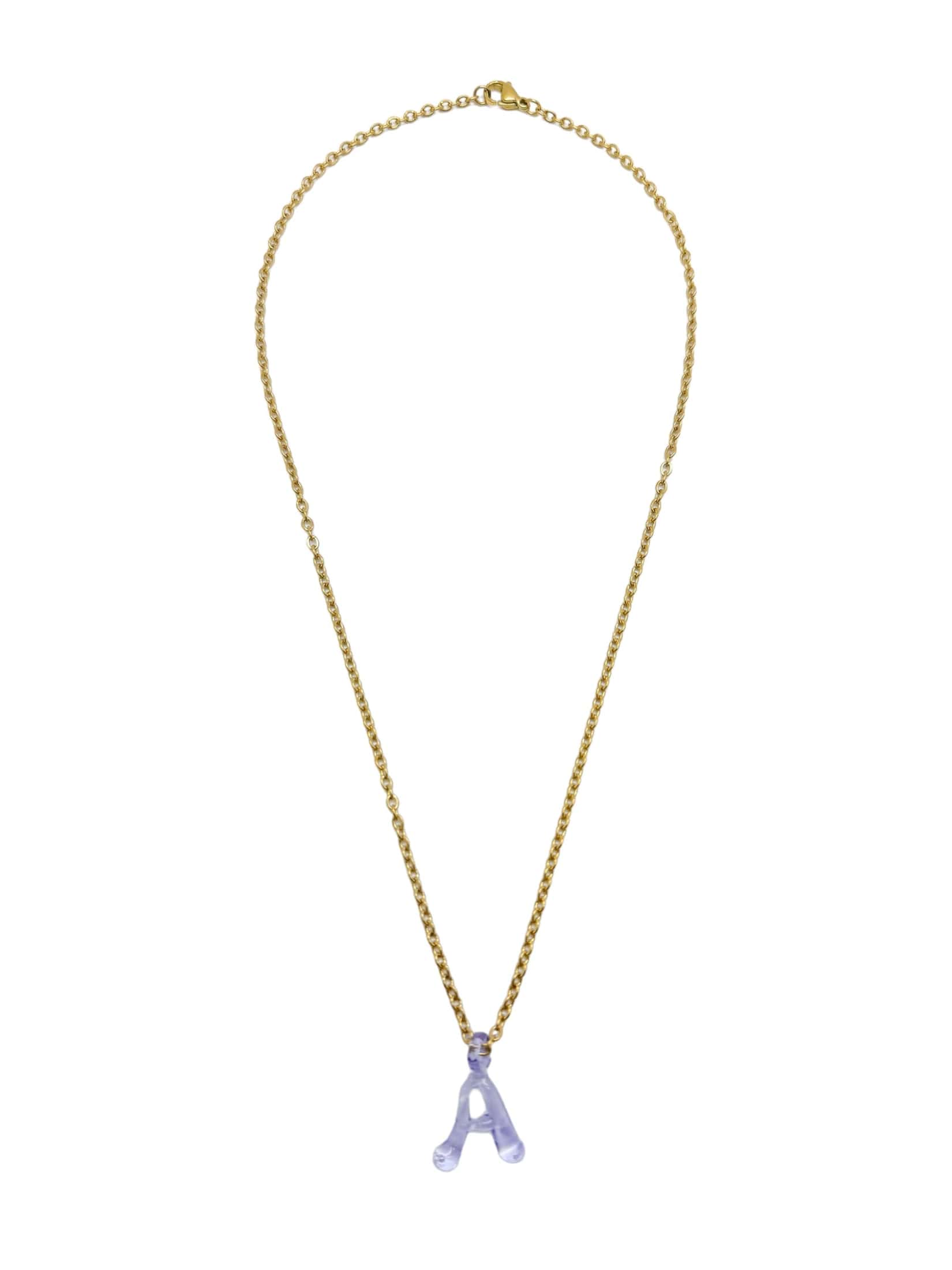 purpple glass necklace 1 letter - miniatura 3