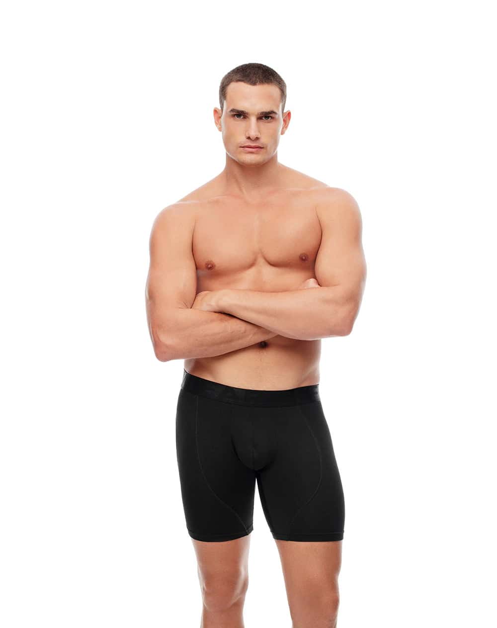 Bóxer deportivo largo control humedad negro hombre