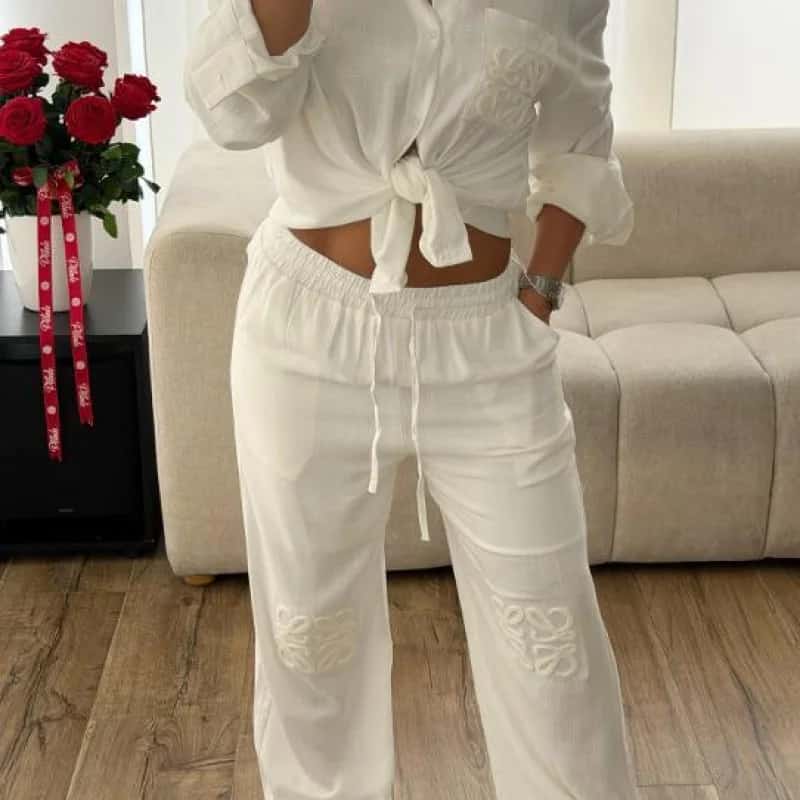 CONJUNTO LOEWE BLANCO EN LINO