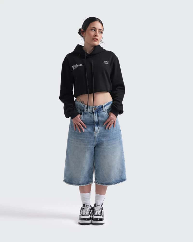 Crop Hoodie Negro Rebels - miniatura 2