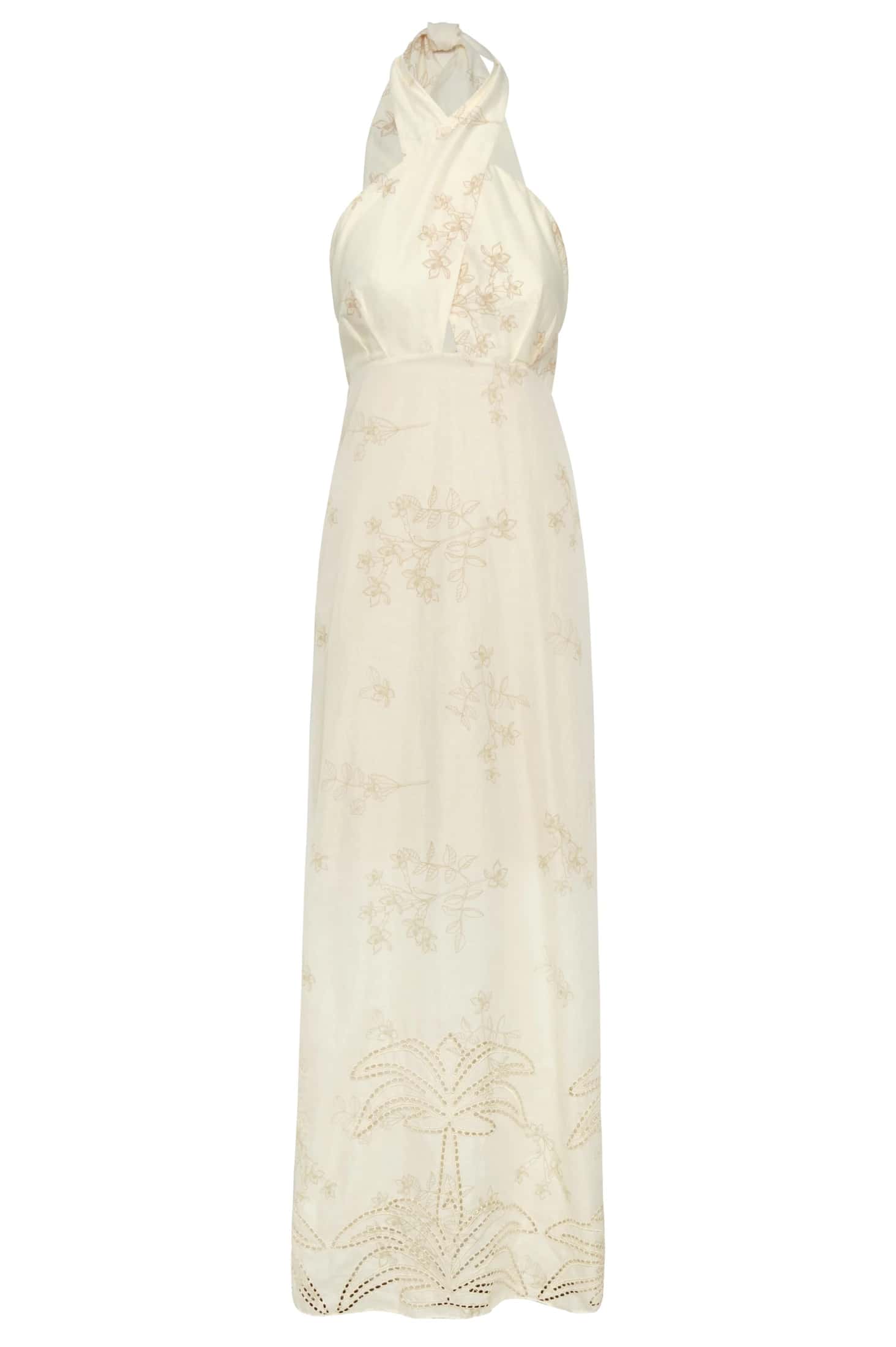 Costa del Sol Cotton Eyelet Midi Dress / Ivory Guayacanes