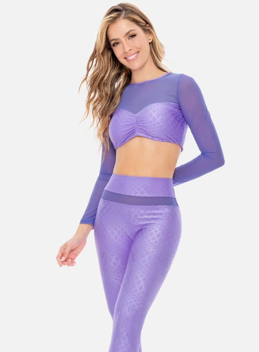 TOP DEPORTIVO EN TELA JACQUARD CON RECOGIDO - PRECIO ESPECIAL